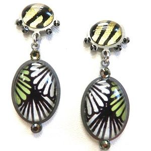 Yoolies Fabric & Resin Artist Design Earrings,NWT